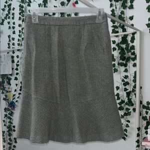 LOFT Gray Patterned A-Line Skirt